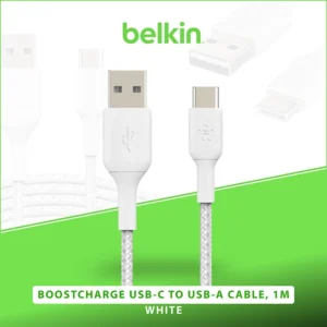 BELKIN BOOSTCHARGE USB-C TO USB-A CABLE, 1M, WHITE