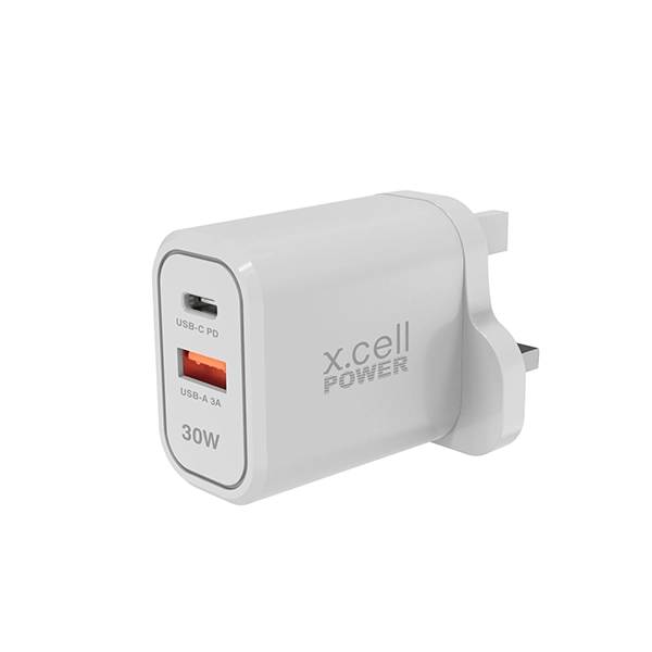 XCELL A/C HOME WALL CHARGER 30W 1C + 1A PORT WHITE - Image 2