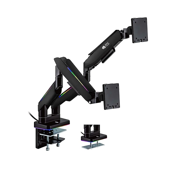 EPIC GAMERS ELITE DUAL GAS SPRING RGB MONITOR ARM BLACK - Image 2