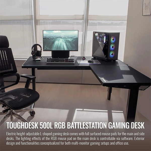 THERMALTAKE TOUGHDESK 500L RGB HYDRAULIC GAMING DESK - Image 3