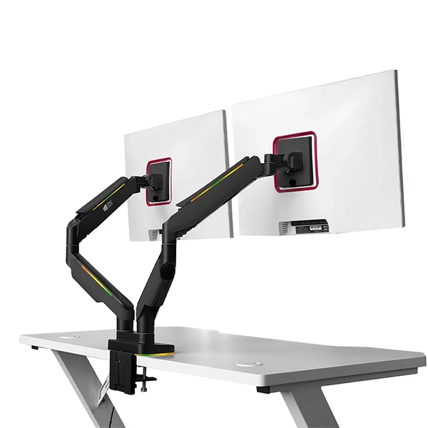 EPIC GAMERS ELITE DUAL GAS SPRING RGB MONITOR ARM BLACK - Image 3