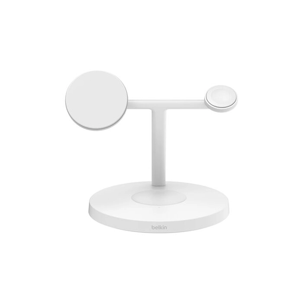 BELKIN BOOSTCHARGE 3-IN-1 MAGNETIC CHARGING STAND WITH QI2 FAST WIRELESS CHARGING 15W – WHITE - Image 4
