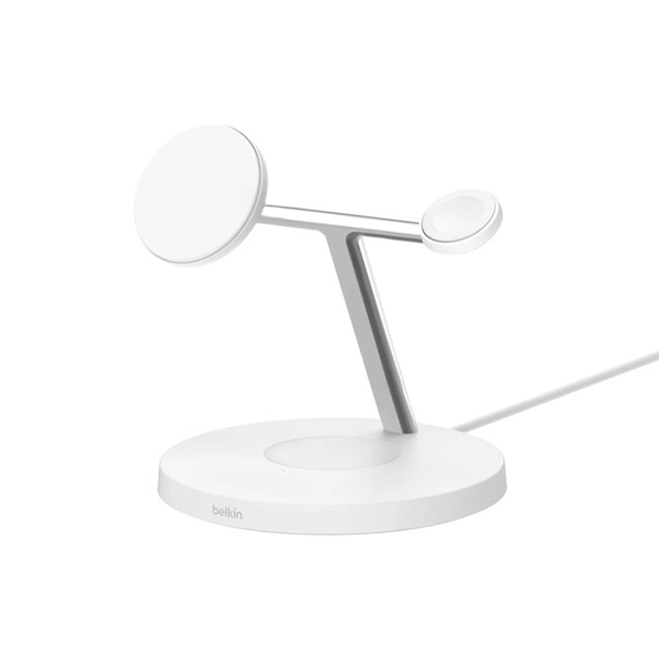 BELKIN BOOSTCHARGE 3-IN-1 MAGNETIC CHARGING STAND WITH QI2 FAST WIRELESS CHARGING 15W – WHITE - Image 5