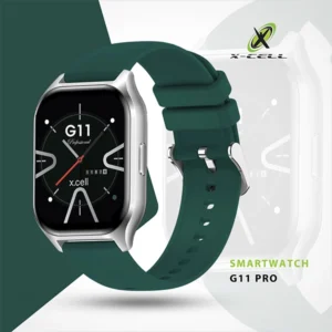 XCELL G11PRO SMARTWATCH SILVER FRAME GREEN STRAP