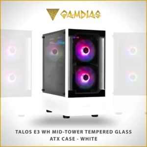 GAMDIAS TALOS E3 MID-TOWER TEMPERED GLASS ATX CASE WHITE