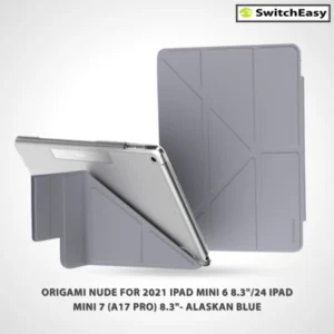 SWITCHEASY ORIGAMI NUDE FOLIO CASE W/PENCIL HOLDER FOR 2021 IPAD MINI 8.3" – ALASKAN BLUE
