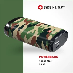 SWISS MILITARY SM POWER BANK 10000MAH MILITARY GREEN 30W