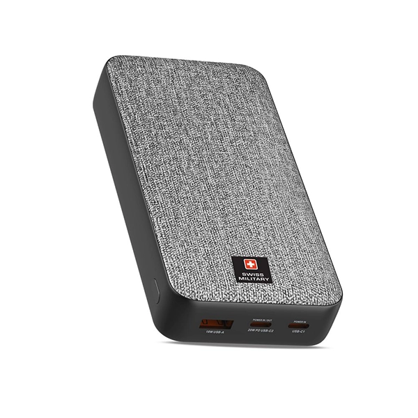 SWISS MILITARY SM POWER BANK 20K MAH 2C1A PD FAST CHARGE GREY - Image 2
