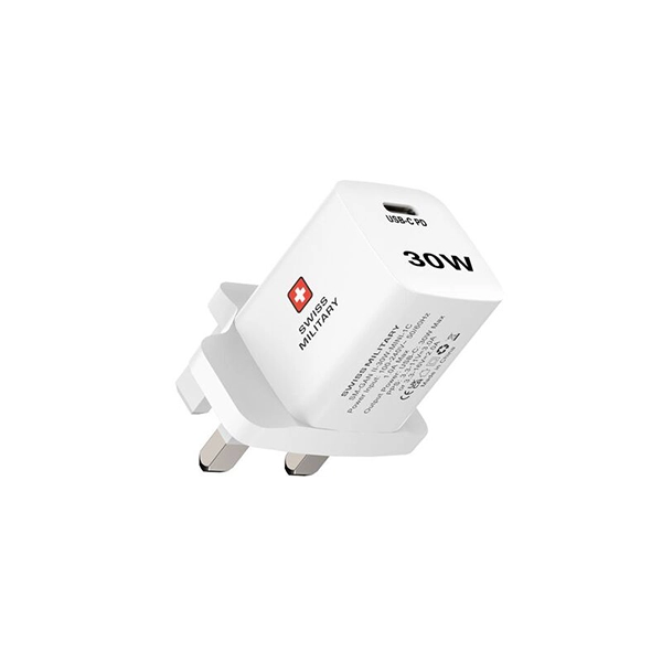 SWISS MILITARY AC ADAPTER GANII 30W PD 1C MINI CHARGER WHITE - Image 2