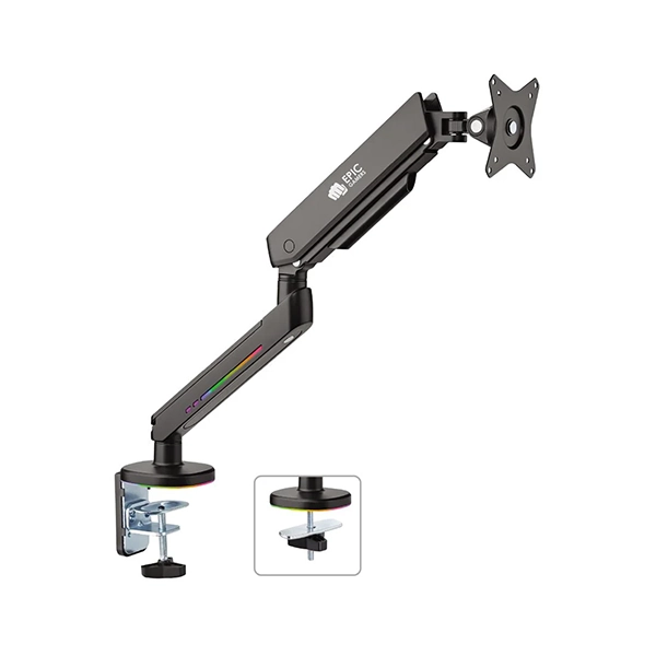 EPIC GAMERS SINGLE GAS SPRING RGB MONITOR ARM BLACK - Image 2