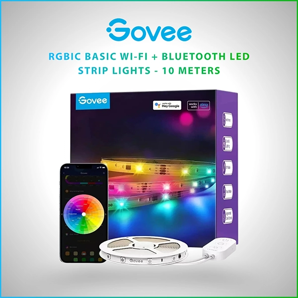 GOVEE RGBIC WIFI BLUETOOTH LED STRIP LIGHTS 10M