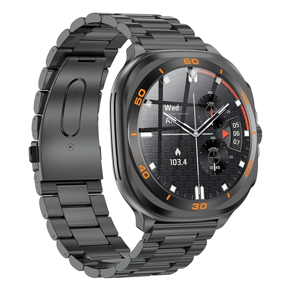 SWISS MILITARY DOM7 SMART WATCH WITH GUN FRAME BLACK METAL STRAP - Image 3