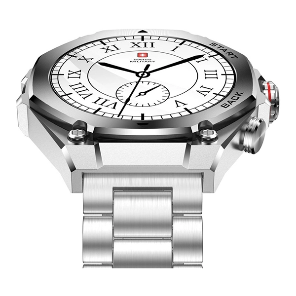 SWISS MILITARY DOM2 SMART WATCH SILVER FRAME METAL STRAP SILVER - Image 4