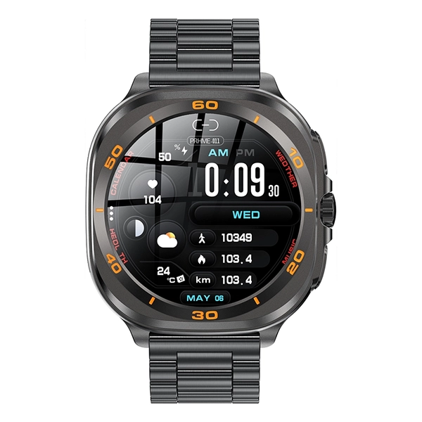 SWISS MILITARY DOM7 SMART WATCH WITH GUN FRAME BLACK METAL STRAP - Image 4