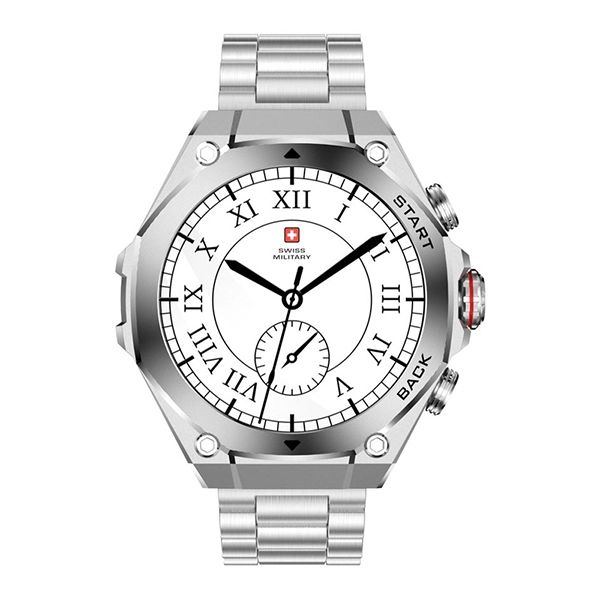SWISS MILITARY DOM2 SMART WATCH SILVER FRAME METAL STRAP SILVER - Image 5