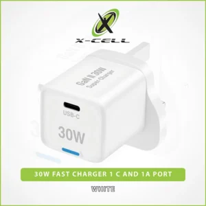 XCELL A/C HOME WALL CHARGER 30W GAN 1C PORT WHITE