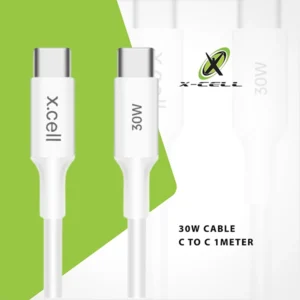 XCELL 30W USB-C TO USB-C CABLE 1M WHITE