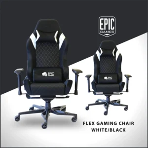 EPIC GAMERS FLEX GAMING CHAIR WHITE BLACK ZN-01