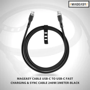 MAGEASY CABLE USB-C TO USB-C FAST CHARGING & SYNC CABLE 240W / 2 METER – BLACK