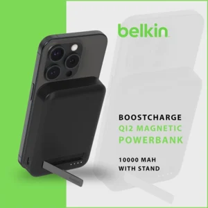 BELKIN BOOSTCHARGE QI2 MAGNETIC 15W WIRELESS POWER BANK 10K WITH STAND FOR IPHONE 15/14/13/12