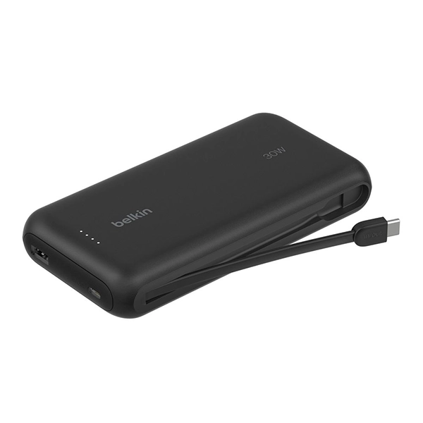BELKIN BOOSTCHARGE POWER BANK 20K PD 30W WITH USB-C INTEGRATED CABLE AND USB-C & USB-A PORTS BLACK - Image 2