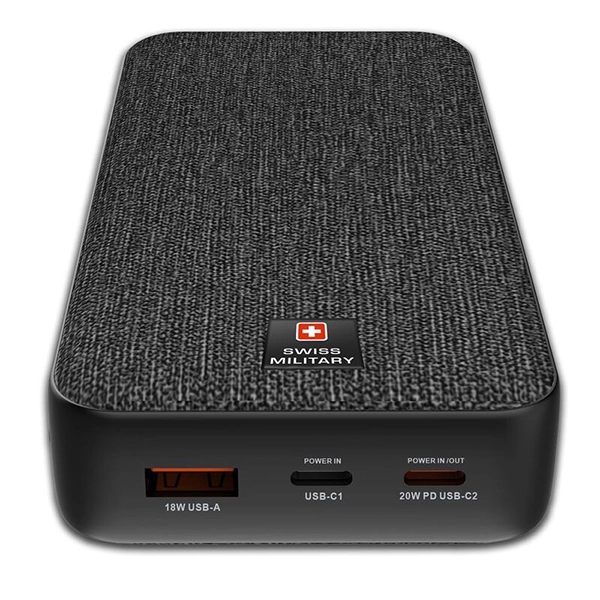 SWISS MILITARY SM POWER BANK 20K MAH 2C1A PD FAST CHARGE BLACK - Image 3