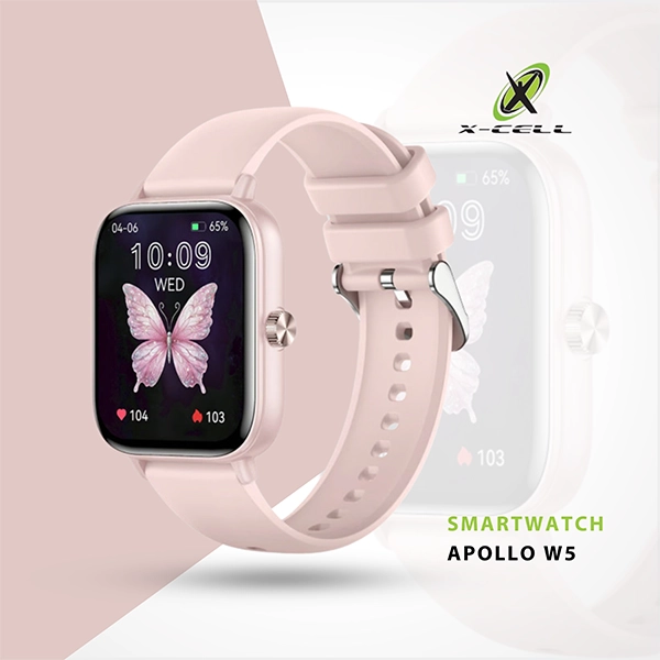 XCELL SMARTWATCH PINK FRAME PINK SILICONE STRAP