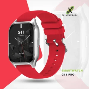 XCELL G11PRO SMARTWATCH SILVER FRAME RED STRAP