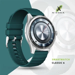 XCELL CLASSIC6 SMARTWATCH SILVER FRAME GREEN STRAP