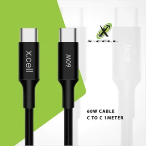XCELL 60W USB-C TO USB-C CABLE 1M BLACK