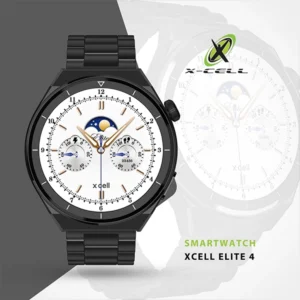 XCELL ELITE 4 SMARTWATCH BLACK METAL FRAME BLACK STEEL STRAP