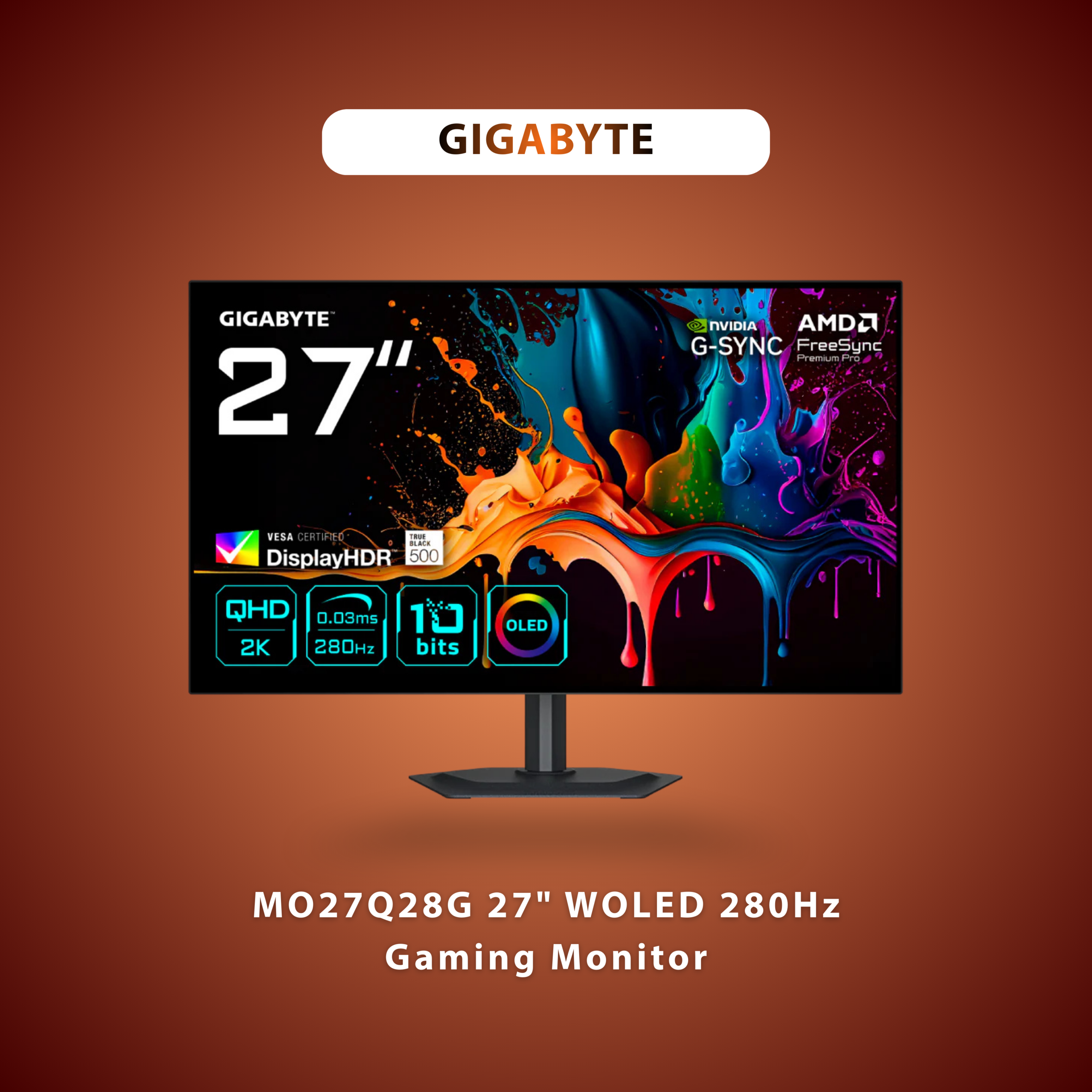 GIGABYTE MO27Q28G 27" WOLED 280HZ 0.03MS GAMING MONITOR QHD