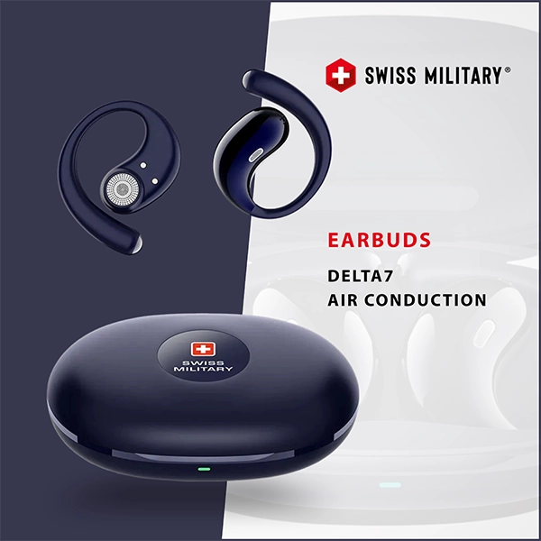 SWISS MILITARY DELTA7 TRUE WIRELESS EARBUDS BLUE