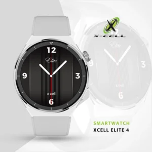 XCELL ELITE 4 SMARTWATCH SILVER METAL FRAME GREY SILICONE STRAP