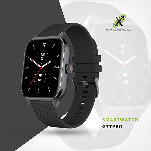 XCELL G7TPRO SMARTWATCH SQUARE FACE BLACK STRAP