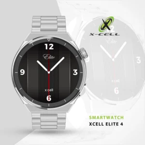 XCELL ELITE 4 SMARTWATCH SILVER METAL FRAME STAINLESS STEEL STRAP