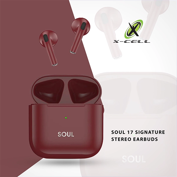 XCELL SOUL-11 STEREO BLUETOOTH EARBUDS MAROON