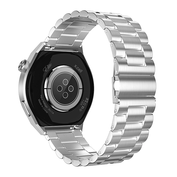 XCELL ELITE 4 SMARTWATCH SILVER METAL FRAME STAINLESS STEEL STRAP - Image 3