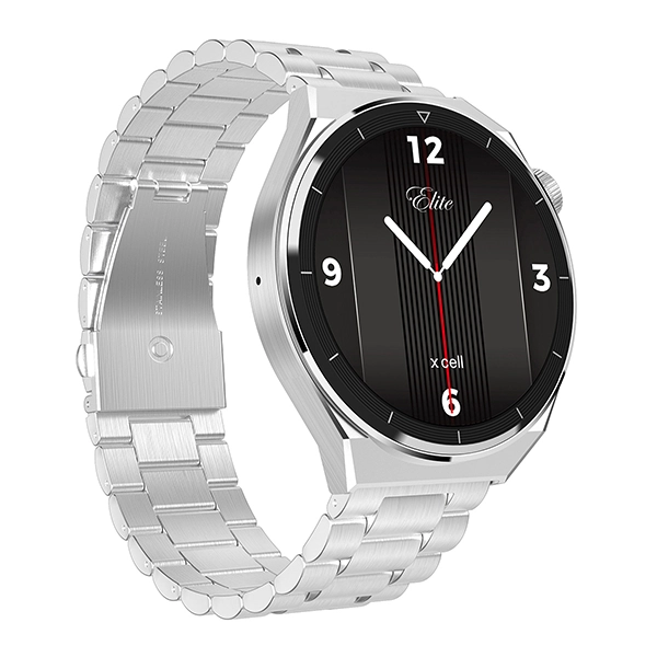 XCELL ELITE 4 SMARTWATCH SILVER METAL FRAME STAINLESS STEEL STRAP - Image 5