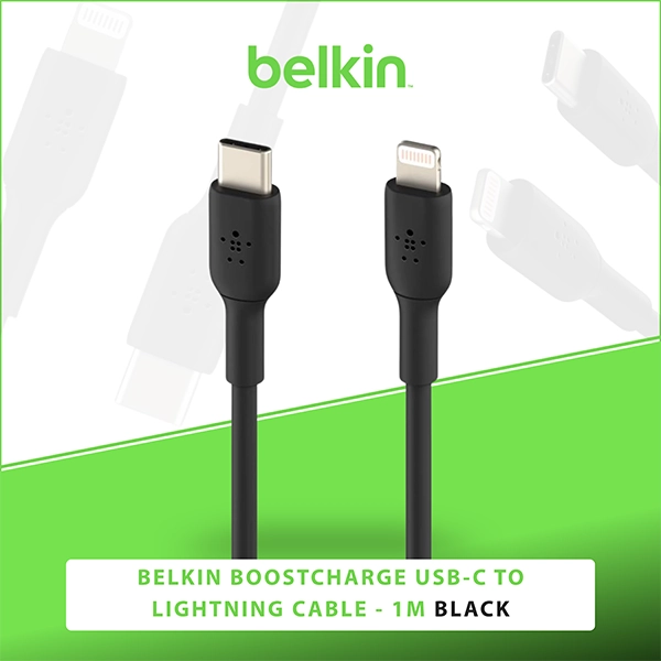 BELKIN BOOSTCHARGE USB-C TO LIGHTNING CABLE, 1M, BLACK
