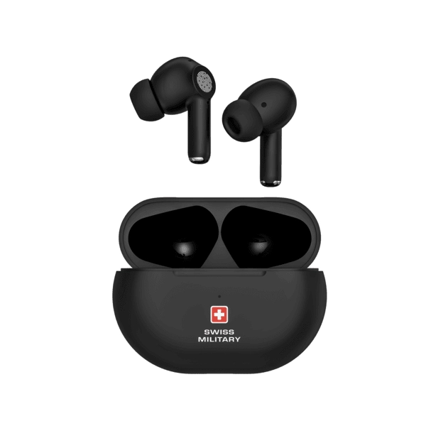 SWISS MILITARY DELTA5 STEREO EARBUDS WITH ANC ENC BLACK - Image 3