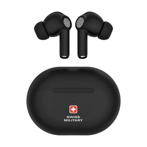 SWISS MILITARY DELTA5 STEREO EARBUDS WITH ANC ENC BLACK - Image 4