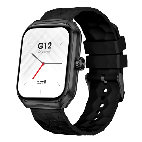 XCELL G12 SMARTWATCH SQUARE FACE BLACK FRAME BLACK STRAP - Image 4
