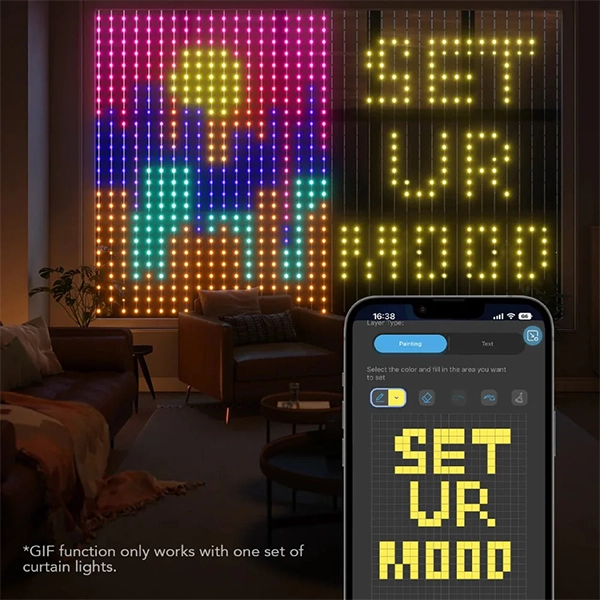 GOVEE RGBIC CURTAIN LIGHT 1.5X2M SMART LED - Image 4