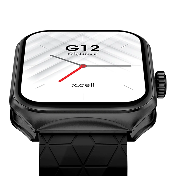 XCELL G12 SMARTWATCH SQUARE FACE BLACK FRAME BLACK STRAP - Image 6