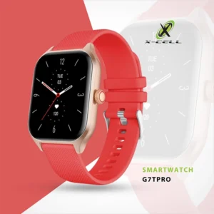 XCELL G7TPRO SMARTWATCH SQUARE FACE ROSE RED STRAP