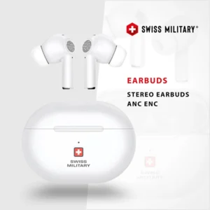 SWISS MILITARY DELTA5 STEREO EARBUDS WITH ANC ENC WHITE