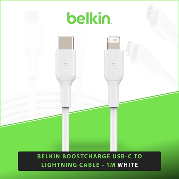 BELKIN BOOSTCHARGE USB-C TO LIGHTNING CABLE, 1M, WHITE