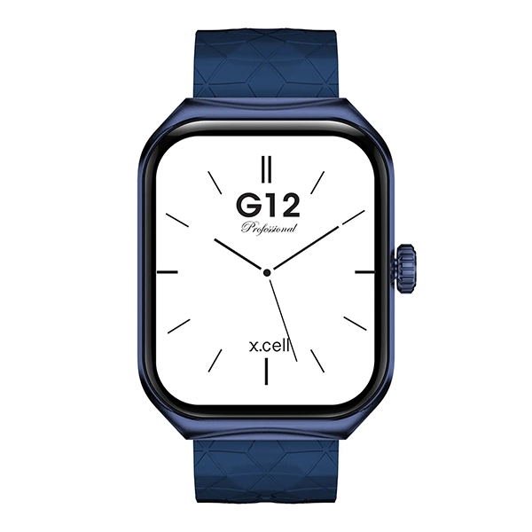 XCELL G12 SMARTWATCH SQUARE FACE BLUE FRAME BLUE STRAP - Image 2