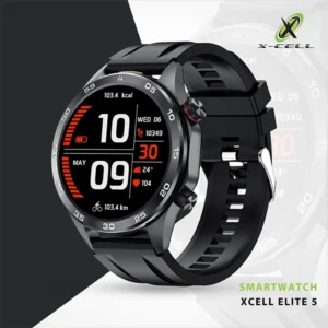 XCELL ELITE 5 SMARTWATCH BLACK FRAME BLACK SILICONE STRAP